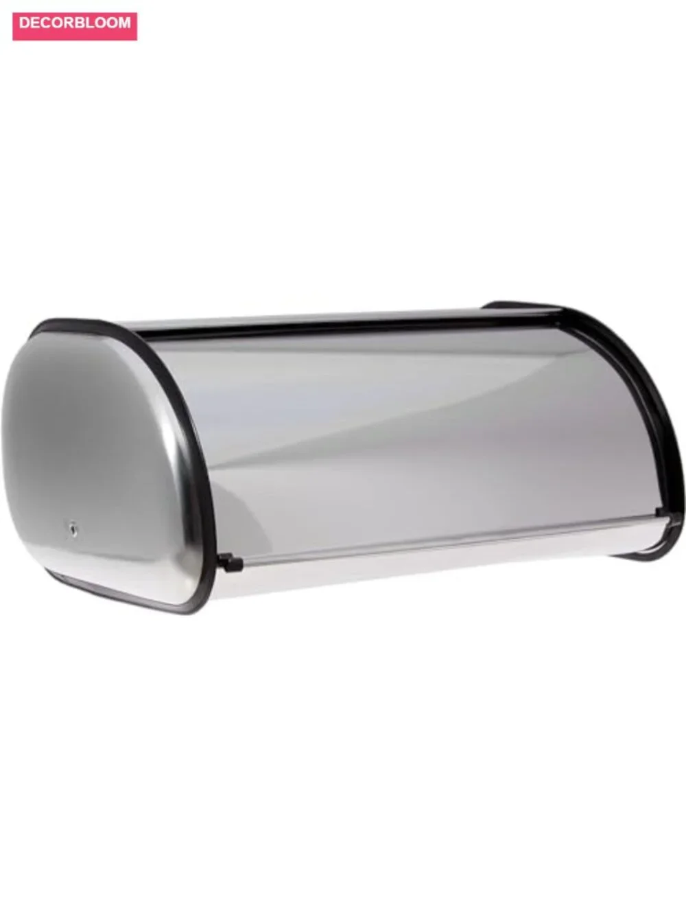 Stainless Steel Bread Box for Kitchen Countertop, Large Roll Top Lid Storage